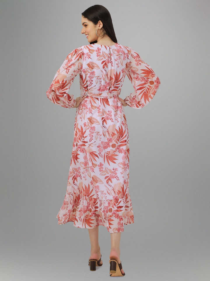 dresses for Women western wear Floral Maxi Dress - Masakali.Co®