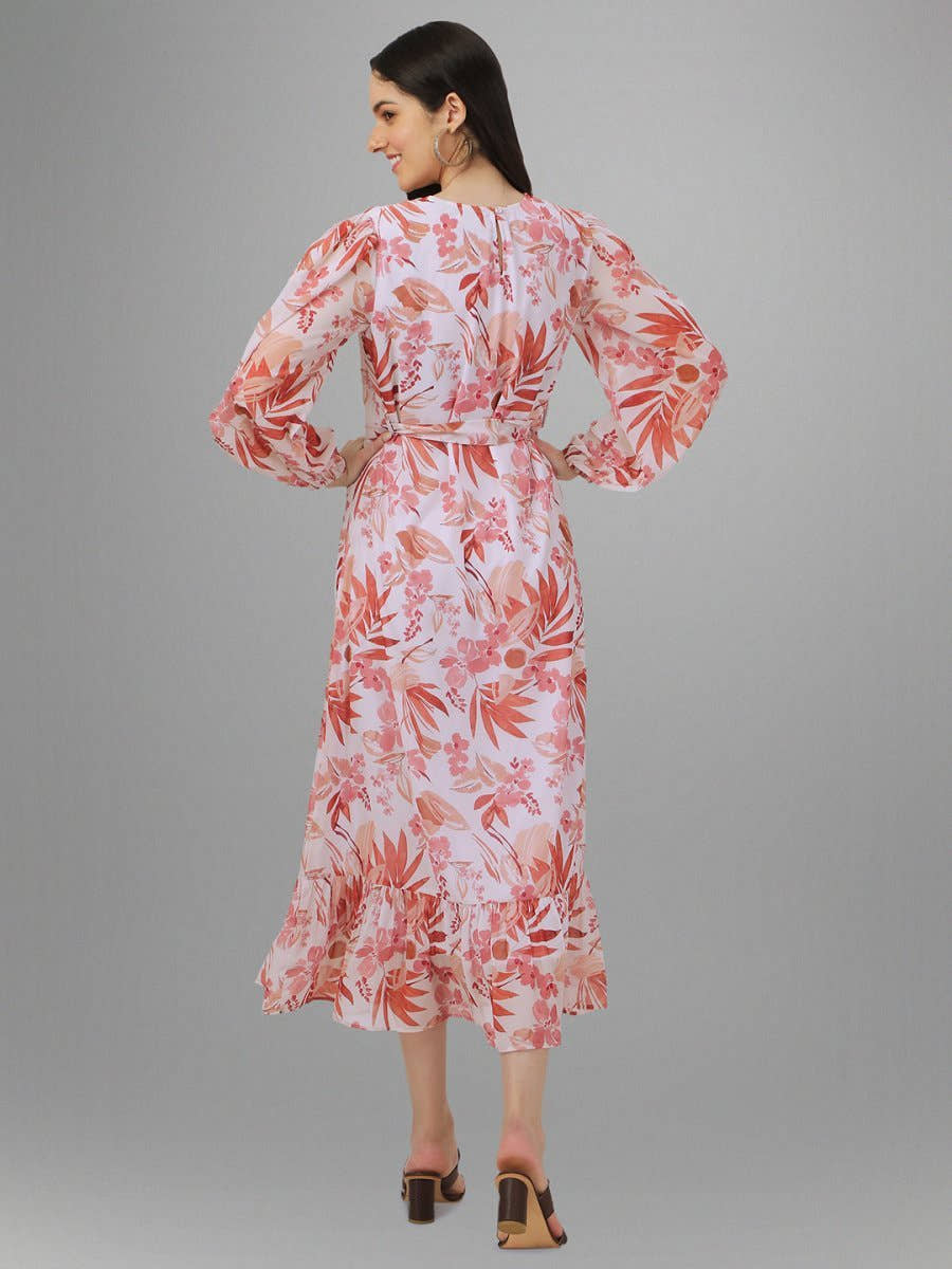 dresses for Women western wear Floral Maxi Dress - Masakali.Co®