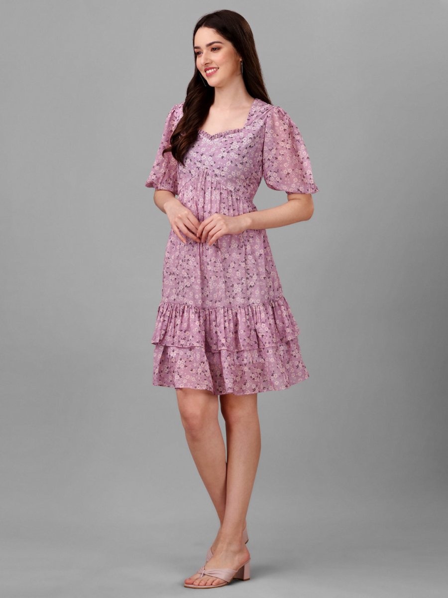 dresses for Women western wear Floral Pink - Masakali.Co®