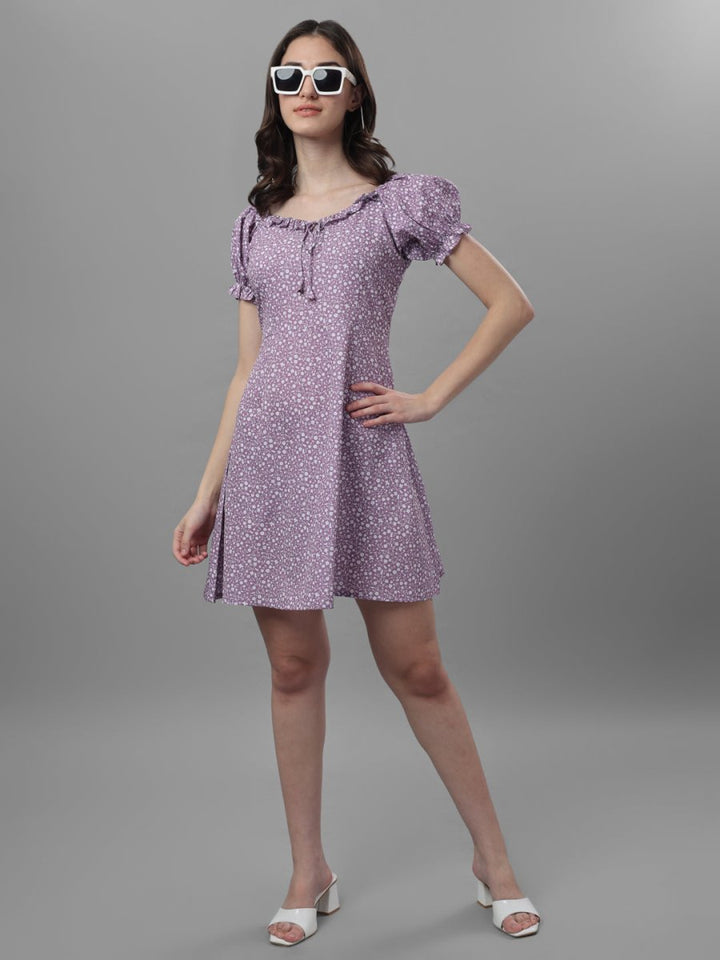 dresses for Women western wear floral Purple - Masakali.Co®