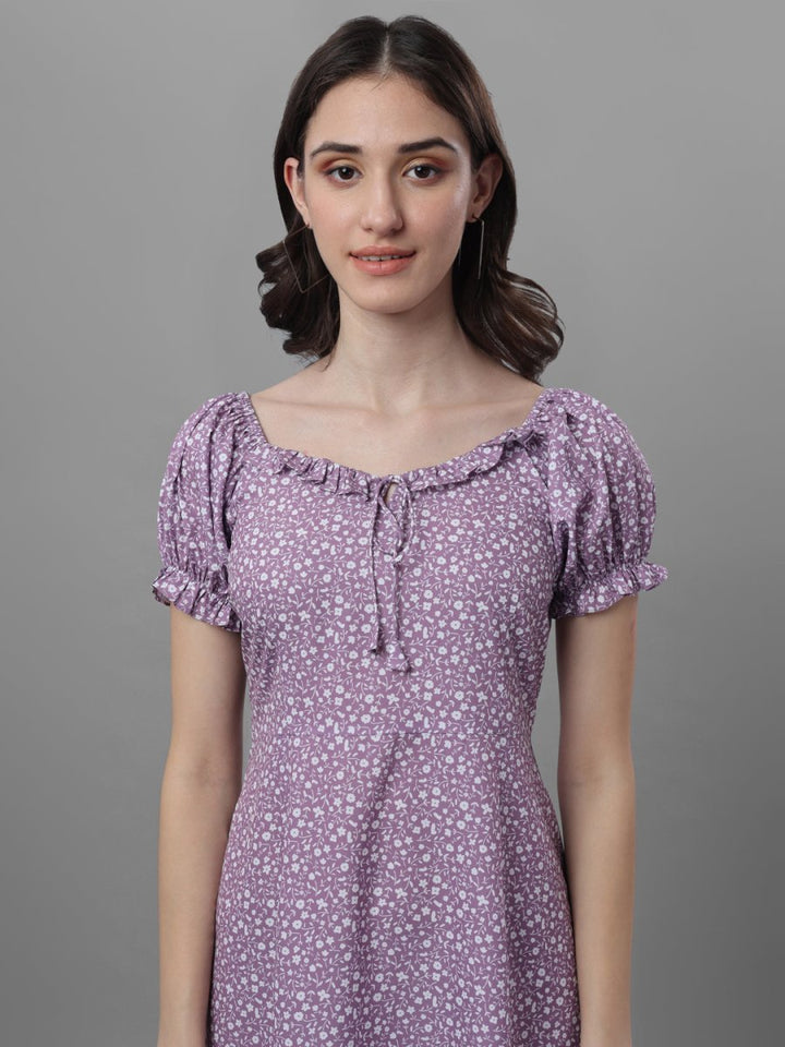 dresses for Women western wear floral Purple - Masakali.Co®