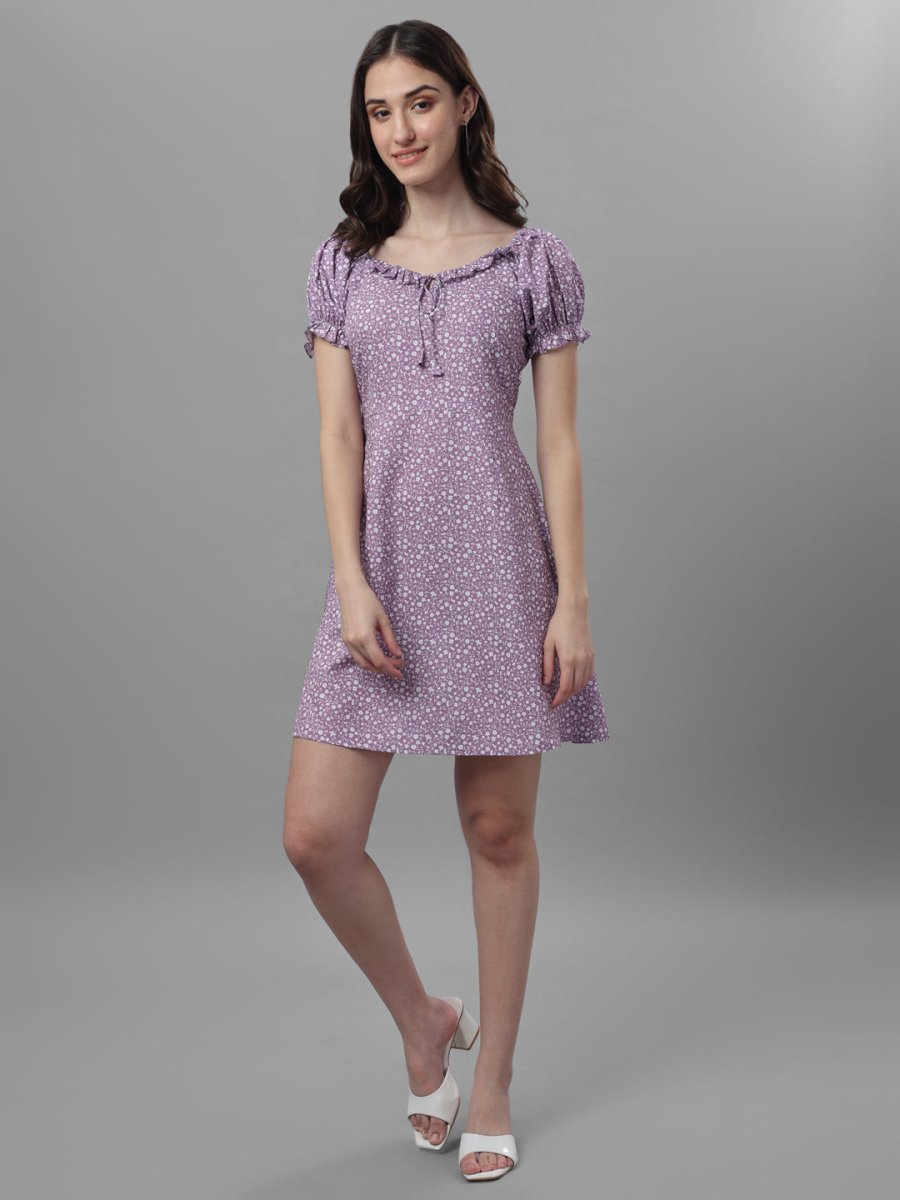 dresses for Women western wear floral Purple - Masakali.Co®