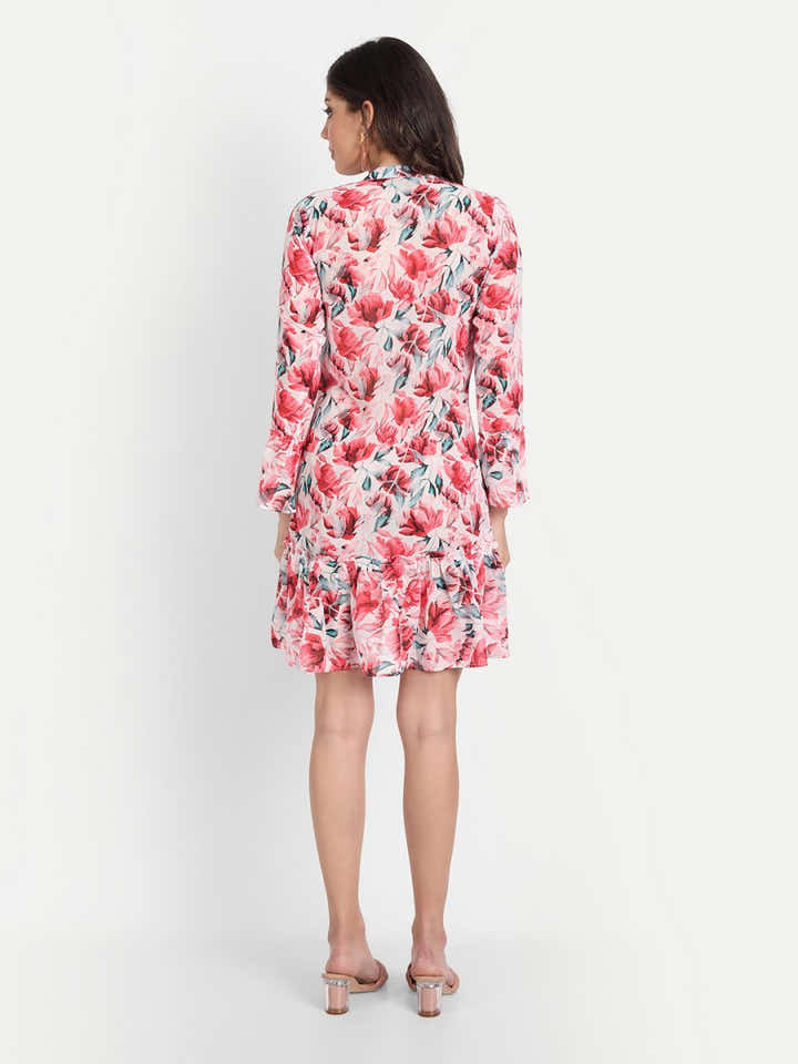 dresses for Women western wear floral red - Masakali.Co®