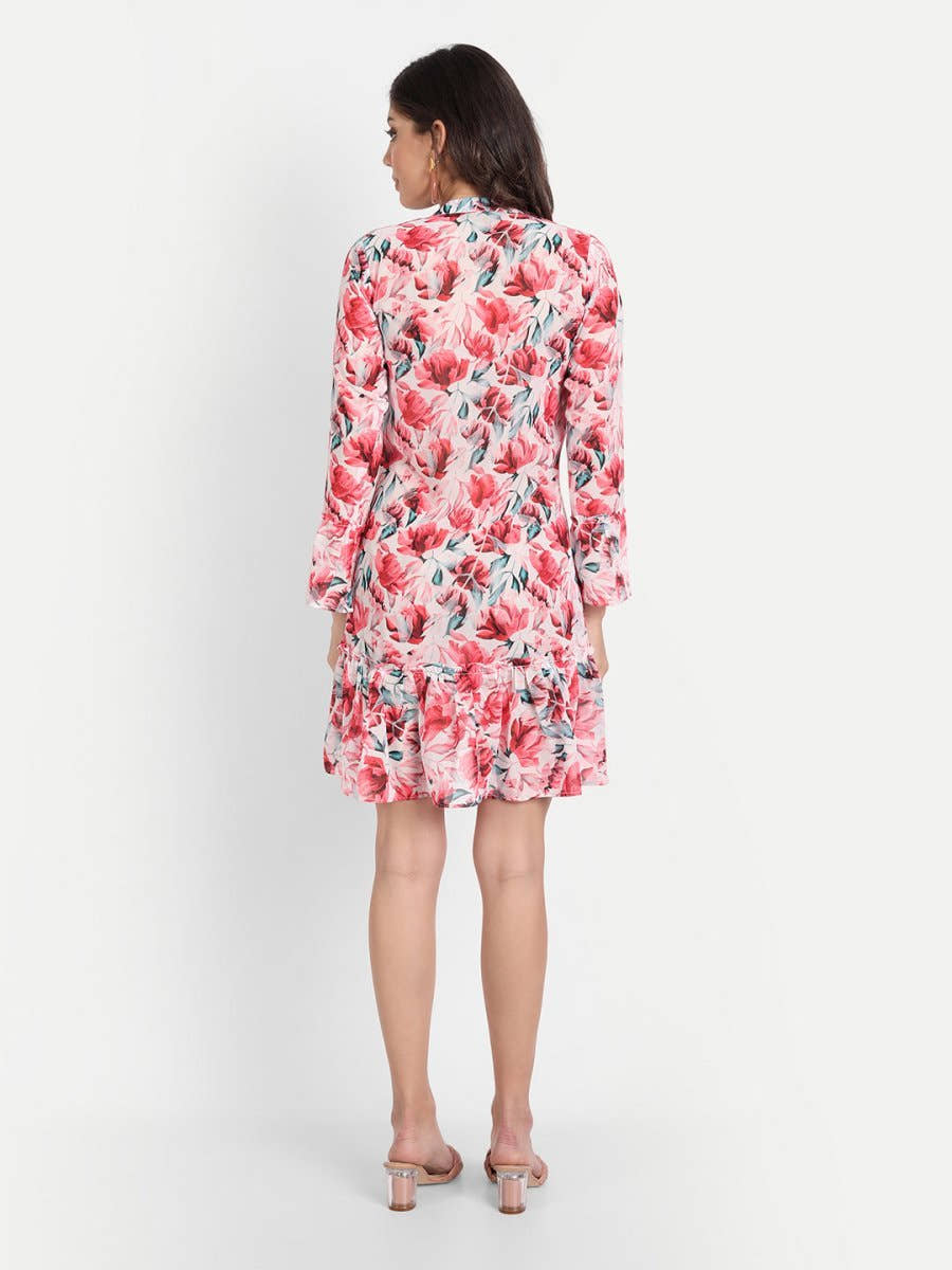 dresses for Women western wear floral red - Masakali.Co®