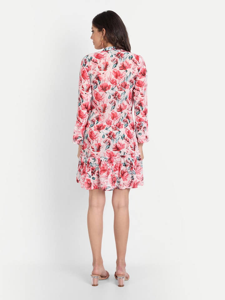 dresses for Women western wear floral red - Masakali.Co®