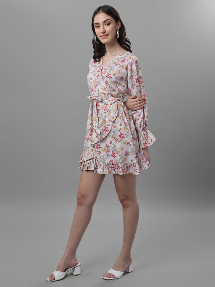 dresses for Women western wear floral white - Masakali.Co®