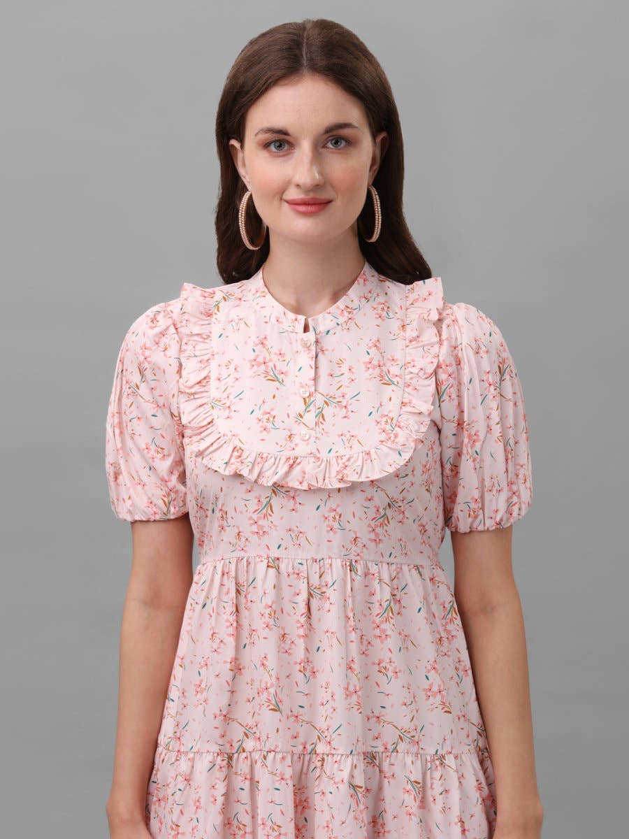 dresses for Women western wear floral White - Masakali.Co®