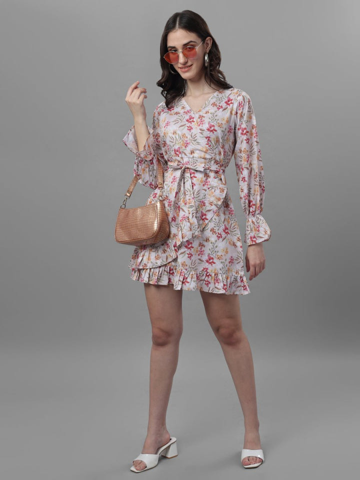 dresses for Women western wear floral white - Masakali.Co®