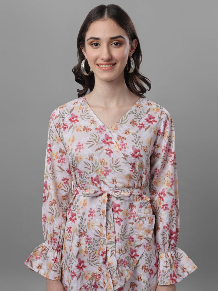 dresses for Women western wear floral white - Masakali.Co®