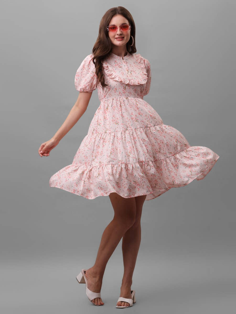 dresses for Women western wear floral White - Masakali.Co®