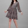 dresses for Women western wear Geometrical Green Dress