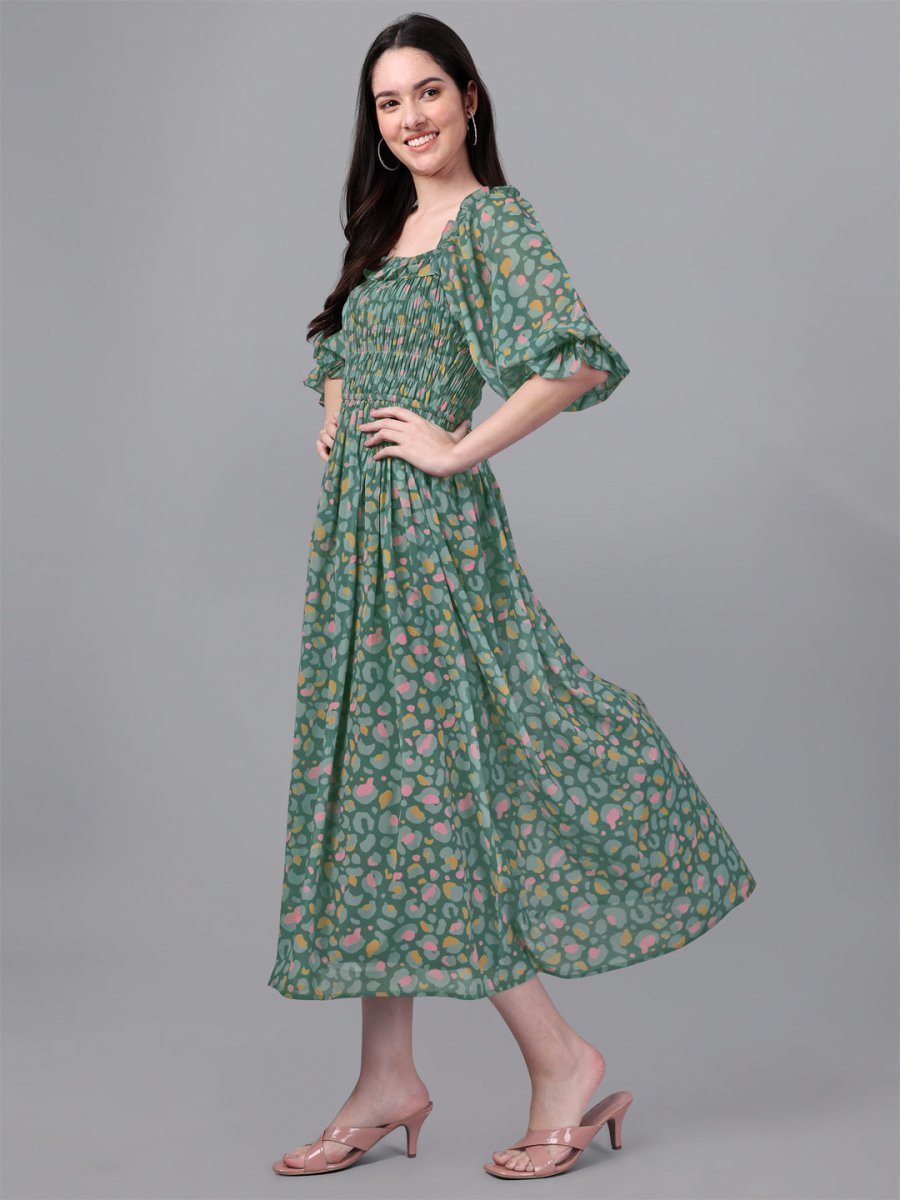 dresses for Women western wear Green Maxi Dress - Masakali.Co®