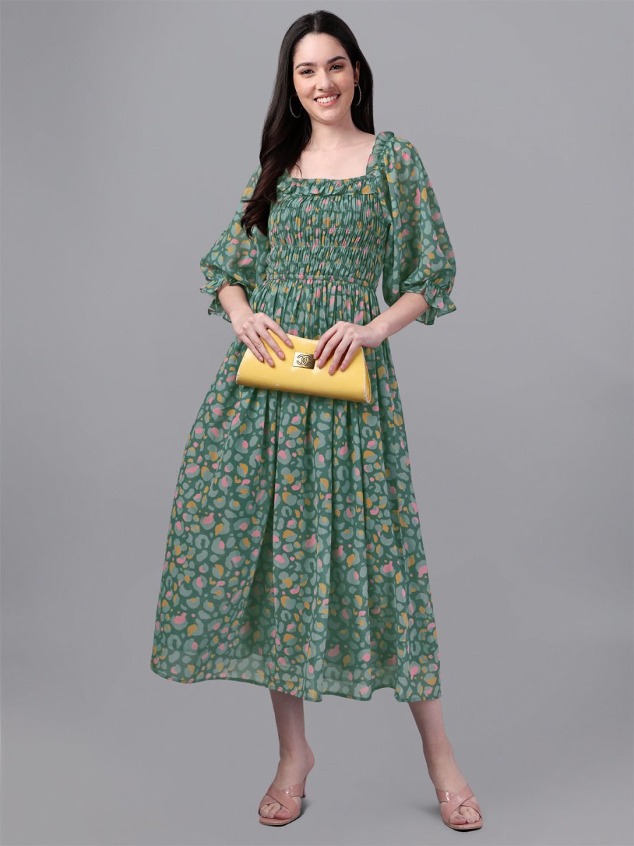 dresses for Women western wear Green Maxi Dress - Masakali.Co®