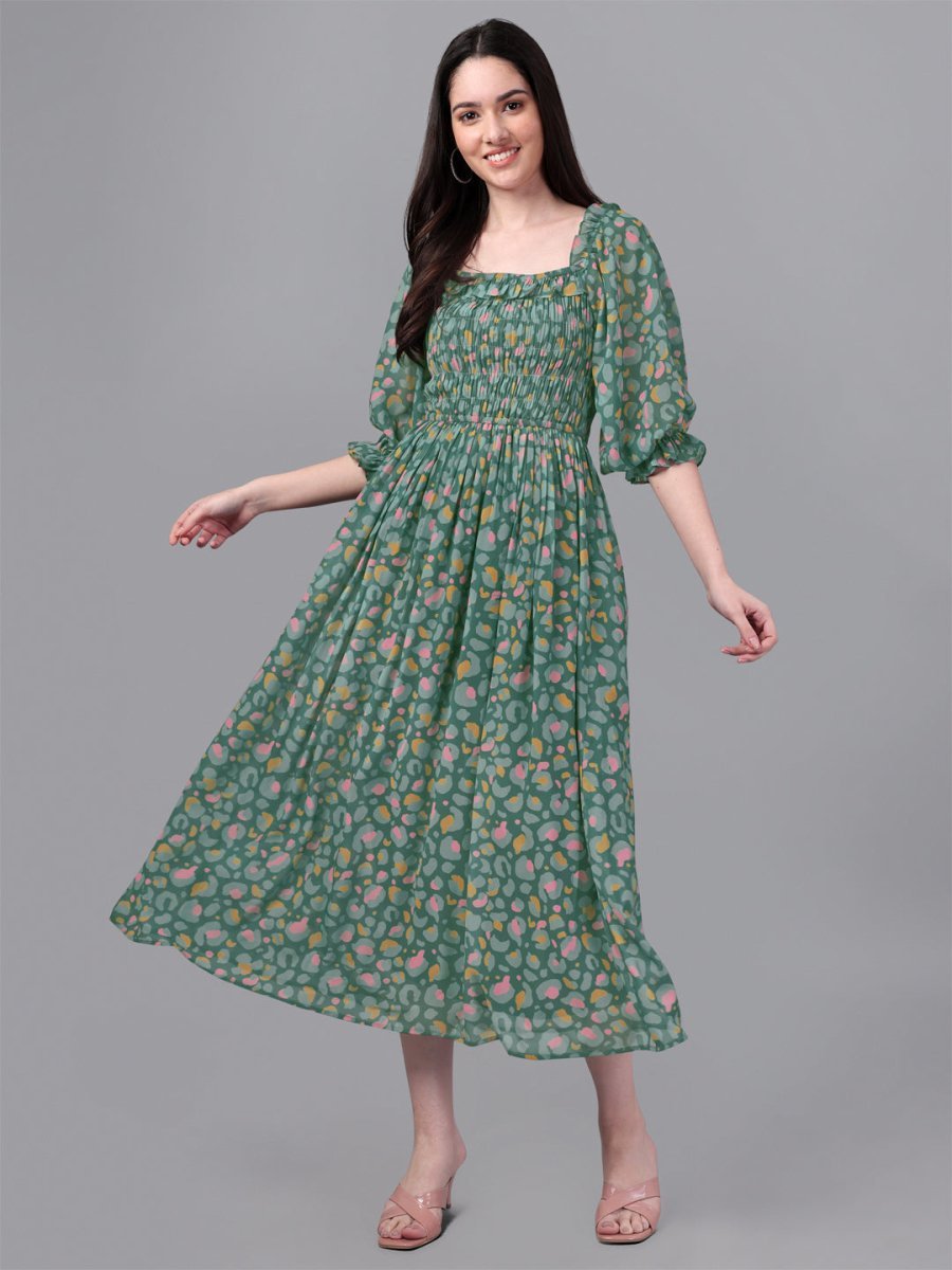 dresses for Women western wear Green Maxi Dress - Masakali.Co®