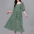 dresses for Women western wear Green Maxi Dress