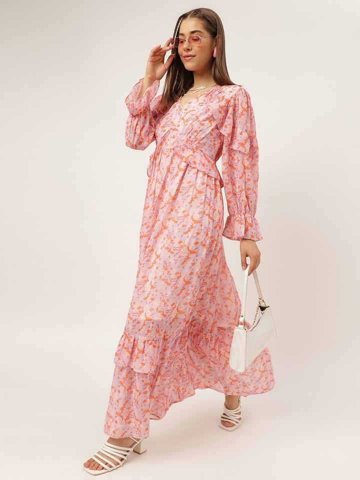 dresses for Women western wear Pale Pink Maxi Dress - Masakali.Co®