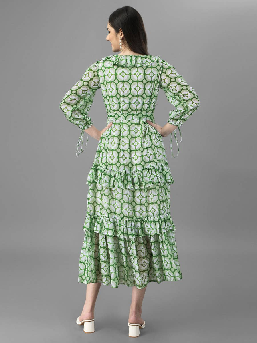 dresses for Women western wear Parrot Green Maxi Dress - Masakali.Co®