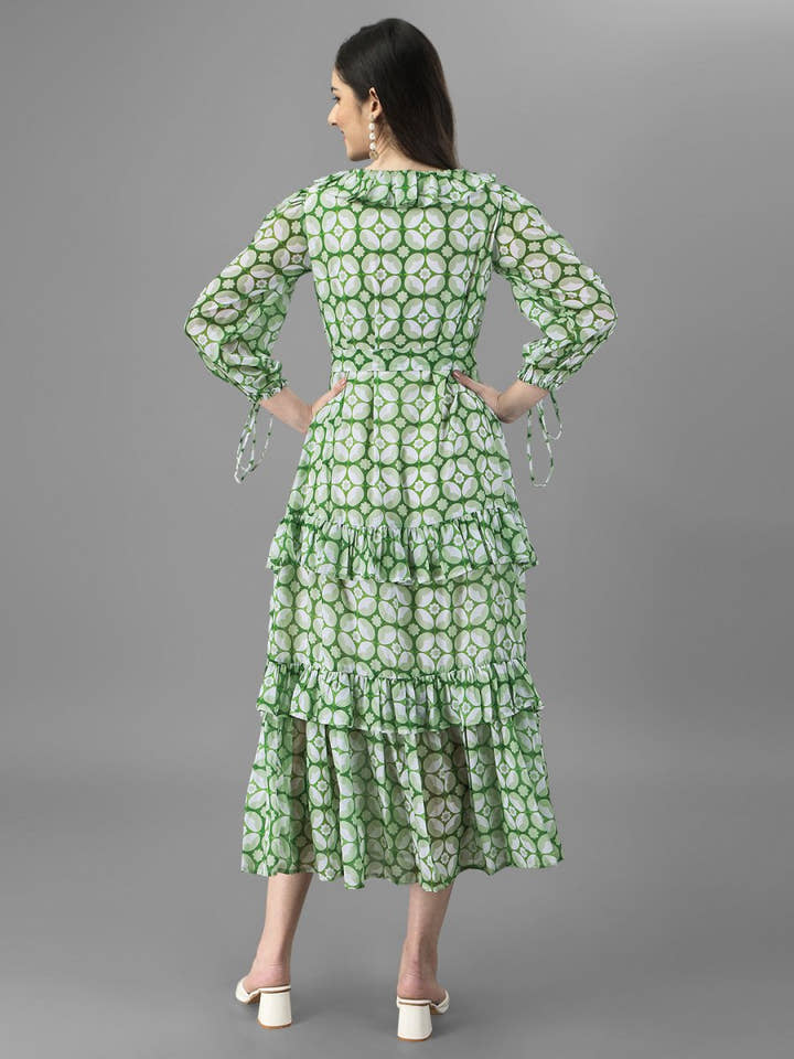 dresses for Women western wear Parrot Green Maxi Dress - Masakali.Co®