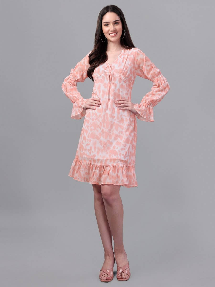 dresses for Women western wear Peach Color Dress - Masakali.Co®