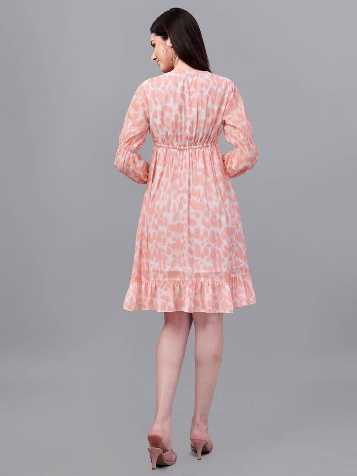 dresses for Women western wear Peach Color Dress - Masakali.Co®