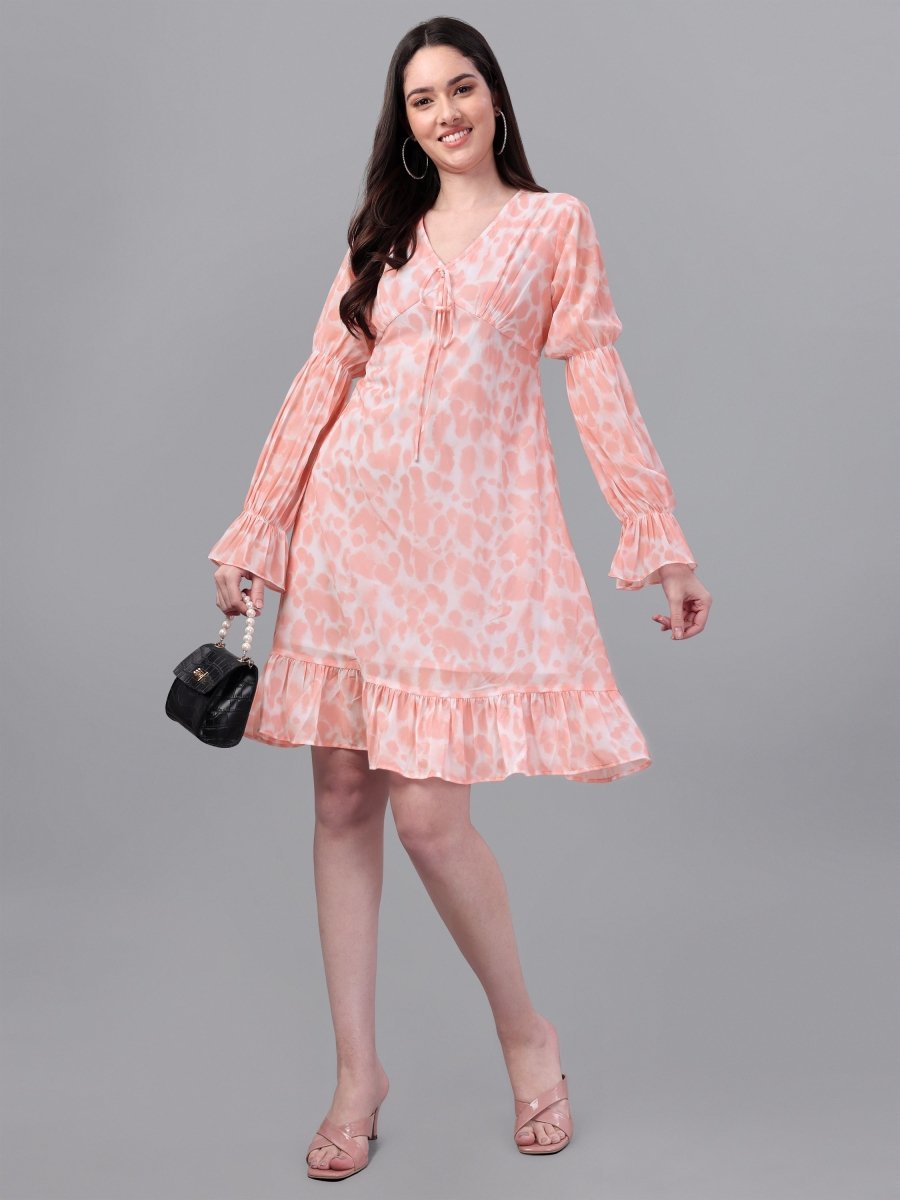 dresses for Women western wear Peach Color Dress - Masakali.Co®