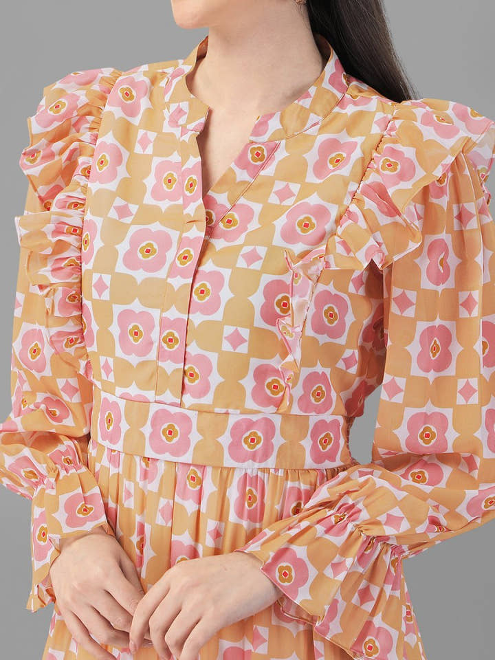 dresses for Women western wear Peach Dress - Masakali.Co®