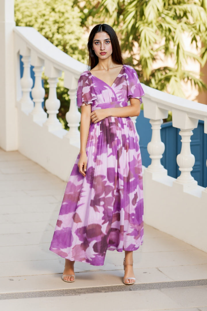 Purple Ripple Maxi Dress