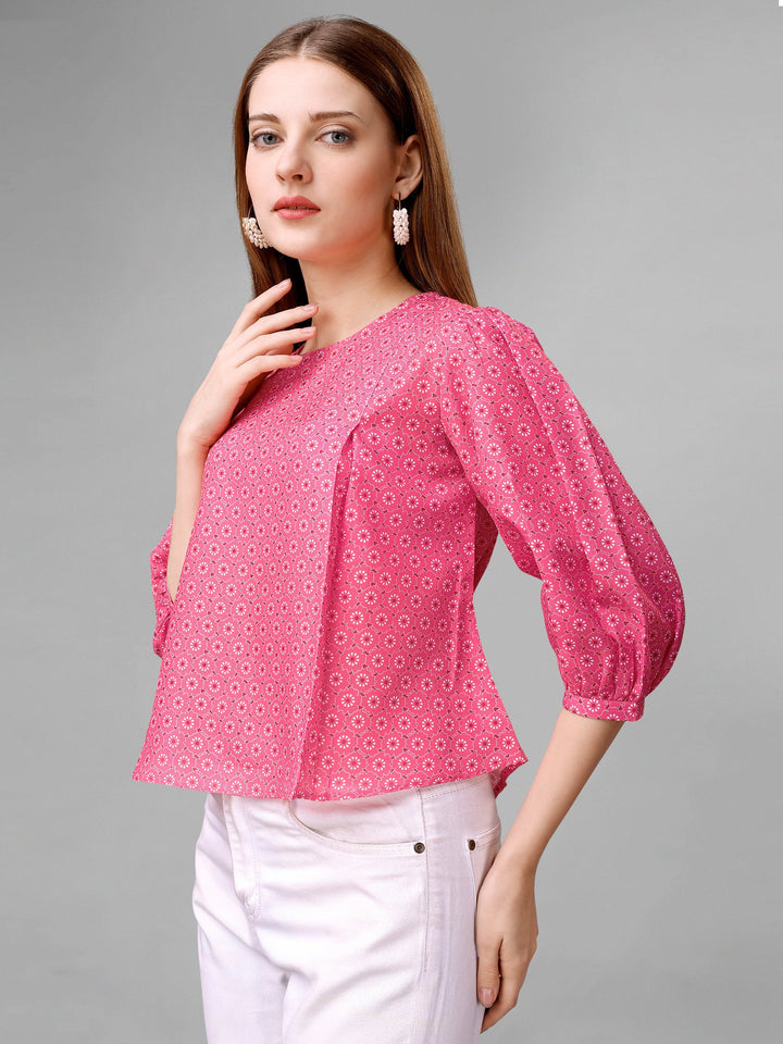 Flamingo Pink Womens Top - Masakali.Co®