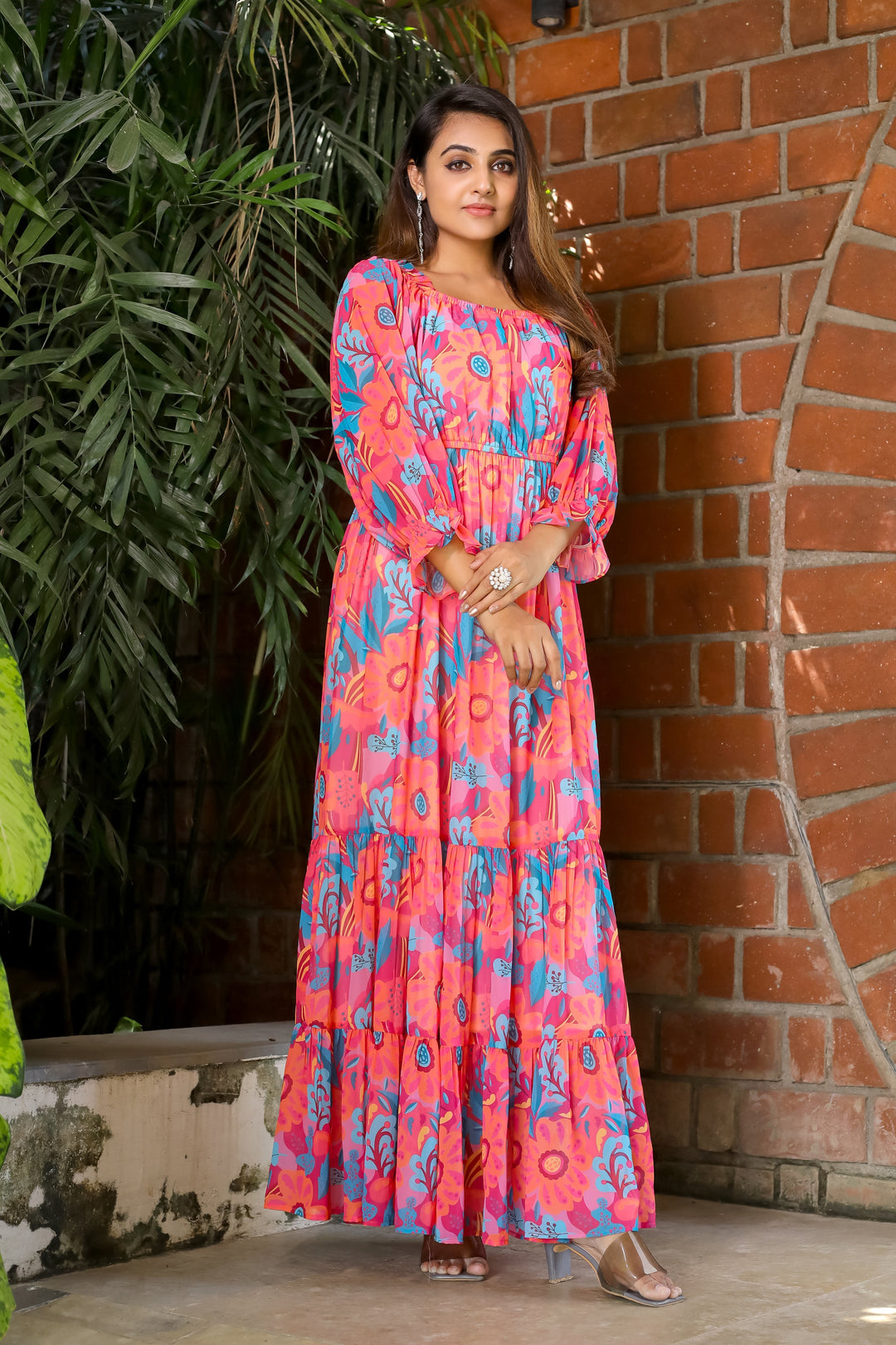 French Rose Pink Maxi Dress - Masakali.Co®