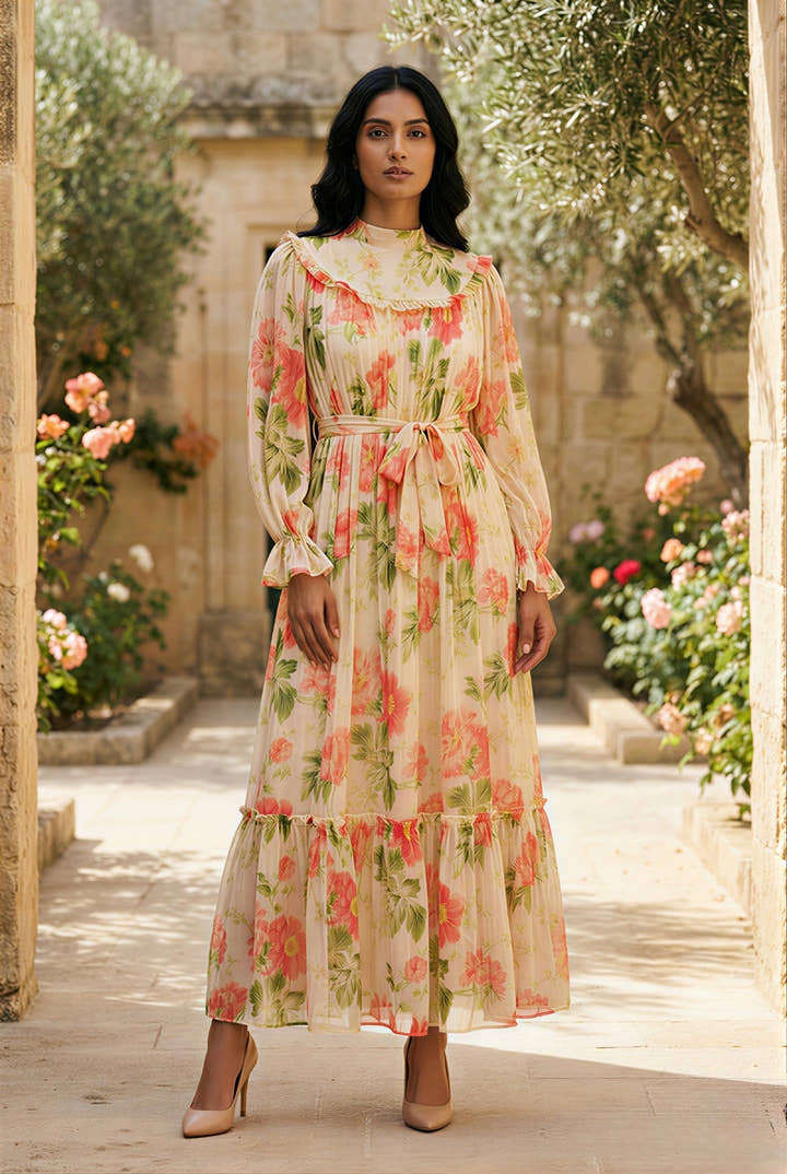 Camille Peach Maxi Dress