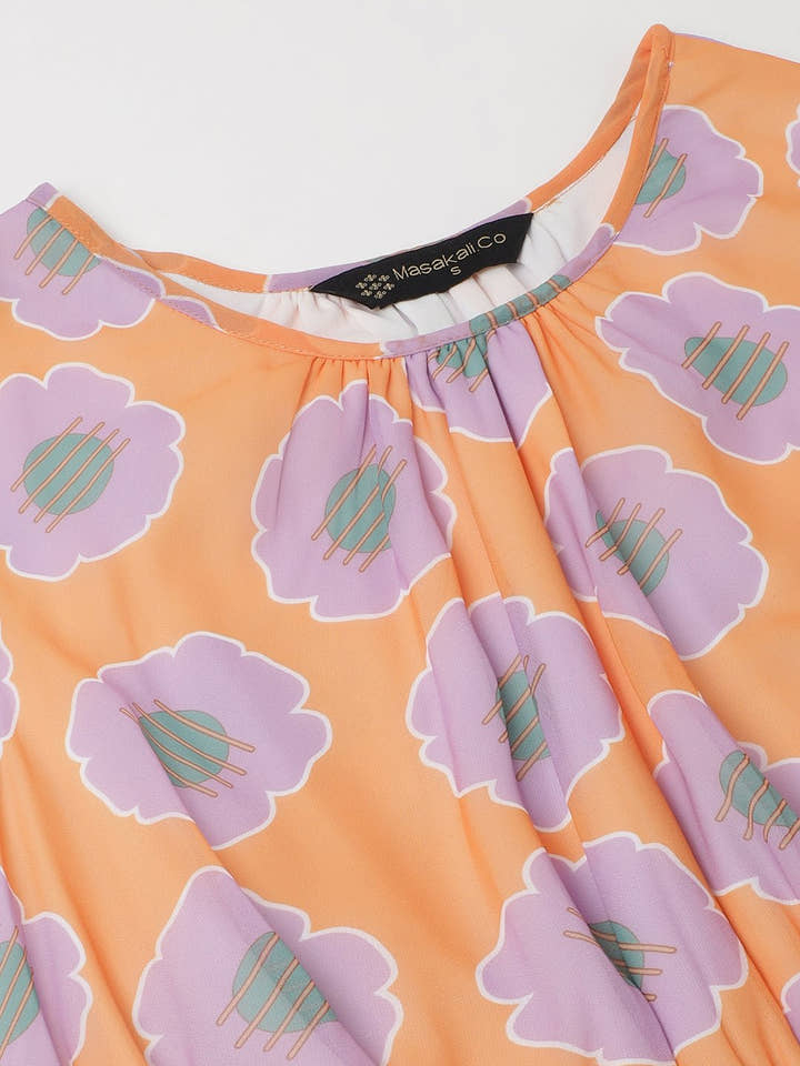 Grandis Orange Women's Mini Dress - Masakali.Co®
