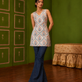 CELIA | Grey Floral Short Kurti