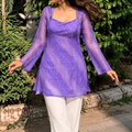 IRIS | Violet Stitch Detail Short Kurti