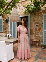 Blush Check Bloom Maxi Dress