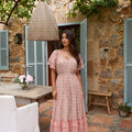 Blush Check Bloom Maxi Dress