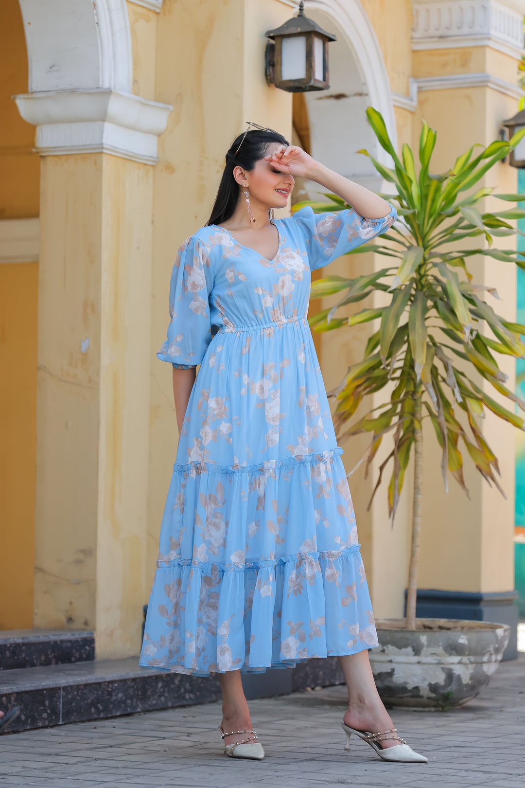 Jordy Blue Floral Maxi Dress - Masakali.Co®