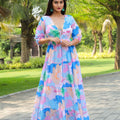 Light Periwinkle Multicolour Maxi Dress