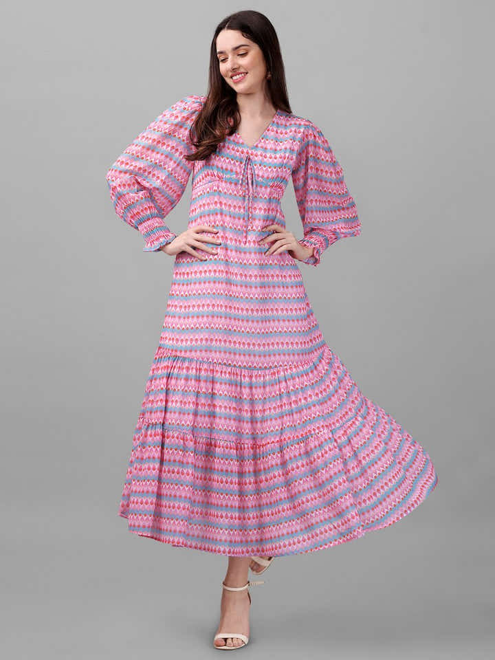 Masakali.co dresses for Women western wear Pink Maxi Dress - Masakali.Co®