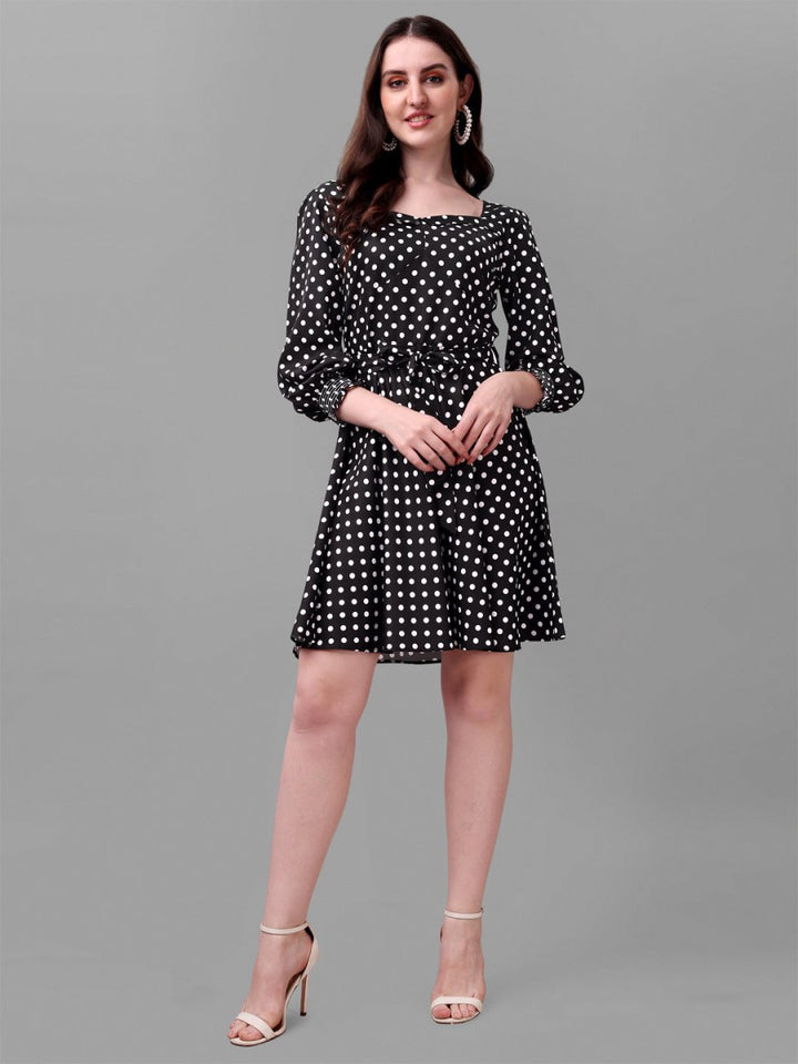 Masakali.co dresses for Women western wear polka dot black - Masakali.Co®