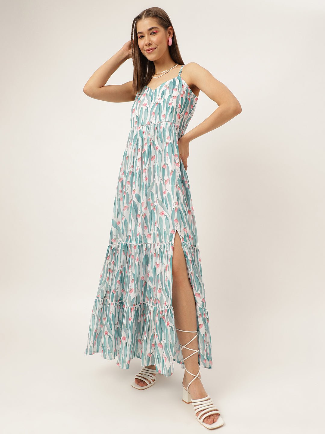 Masakali.co dresses for Women western wear Sky Floral Maxi Dress - Masakali.Co®