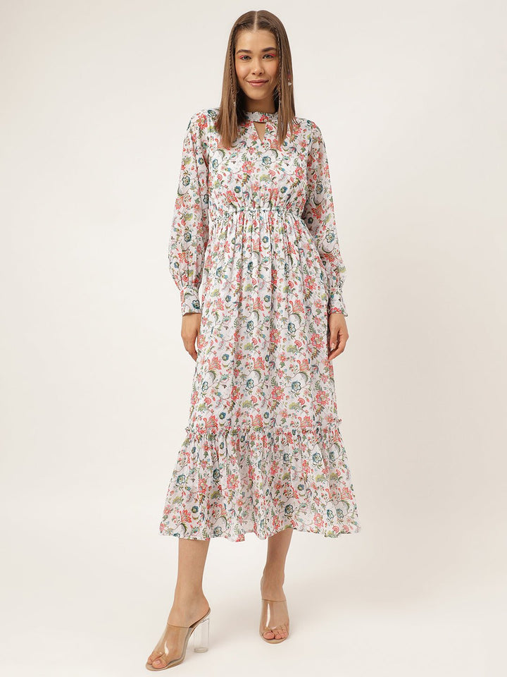 Masakali.co dresses for Women western wear White Floral Maxi Dress - Masakali.Co®