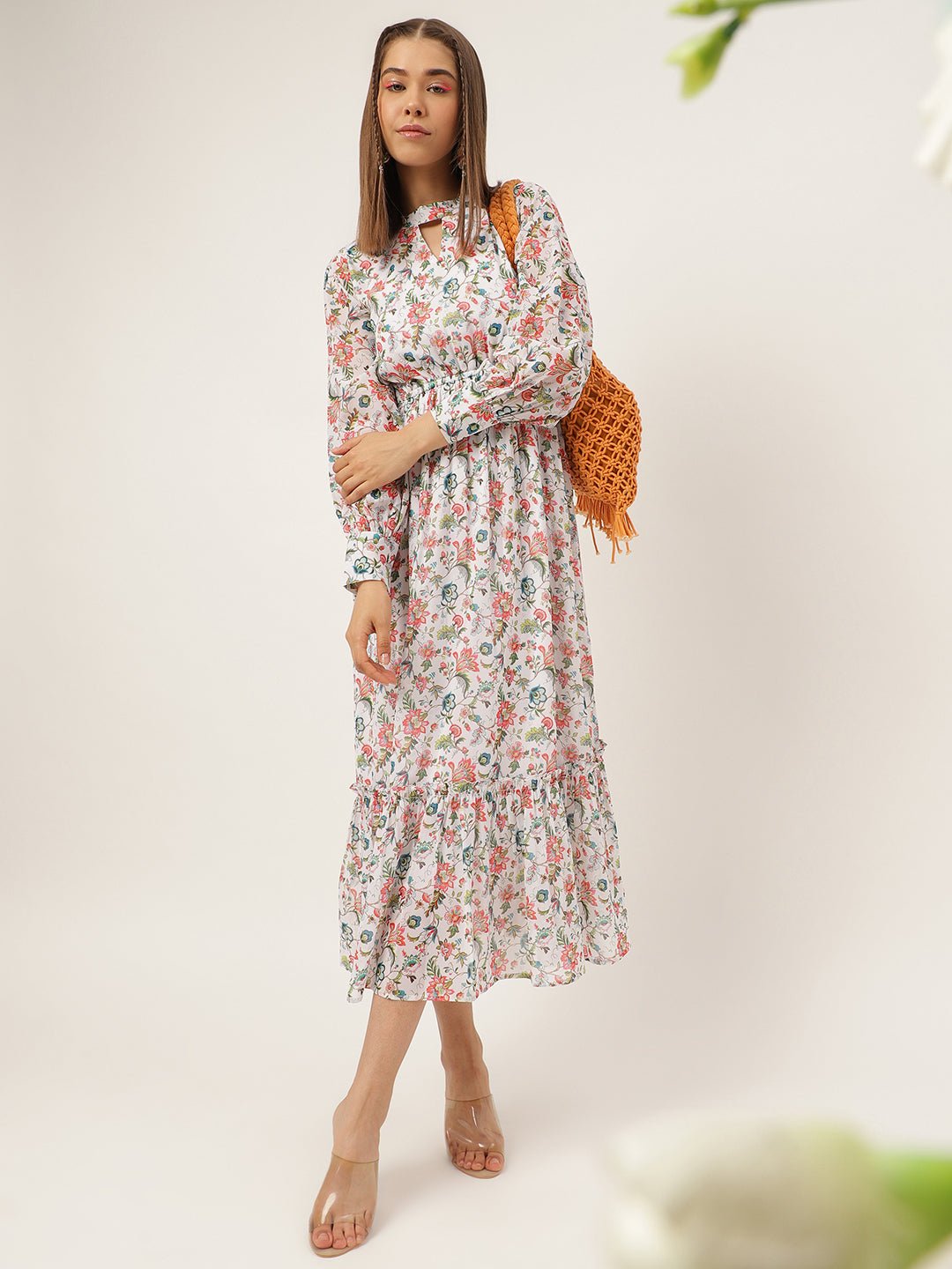 Masakali.co dresses for Women western wear White Floral Maxi Dress - Masakali.Co®