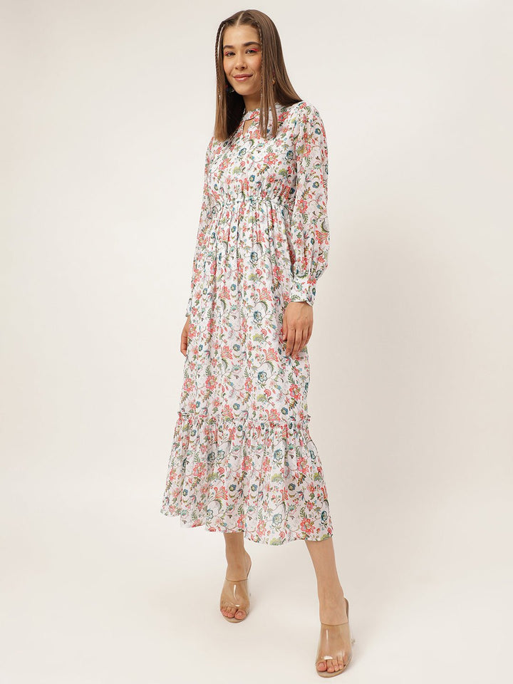 Masakali.co dresses for Women western wear White Floral Maxi Dress - Masakali.Co®