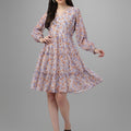 Masakali.co dresses for womens  Cream Purple Color