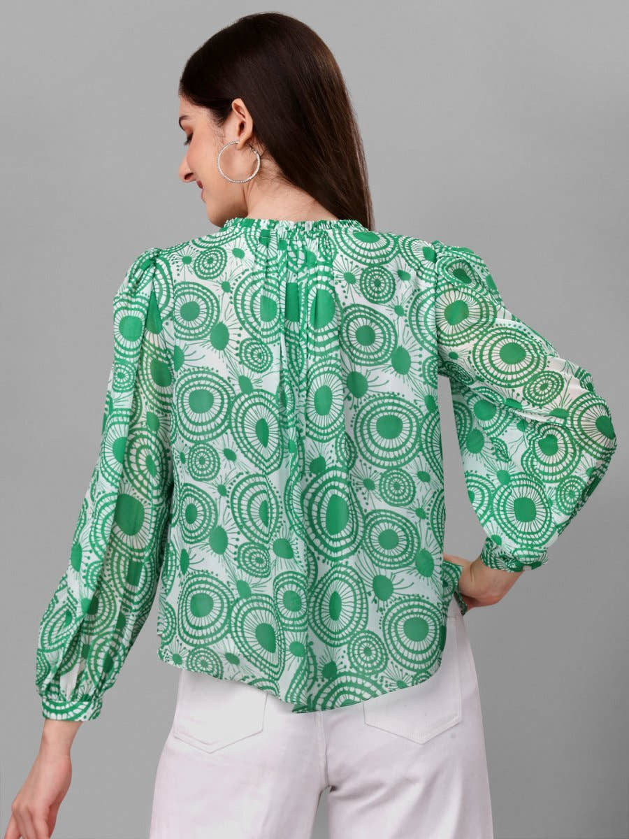 Masakali.co tops for Women western wear abstract Green Colour - Masakali.Co®