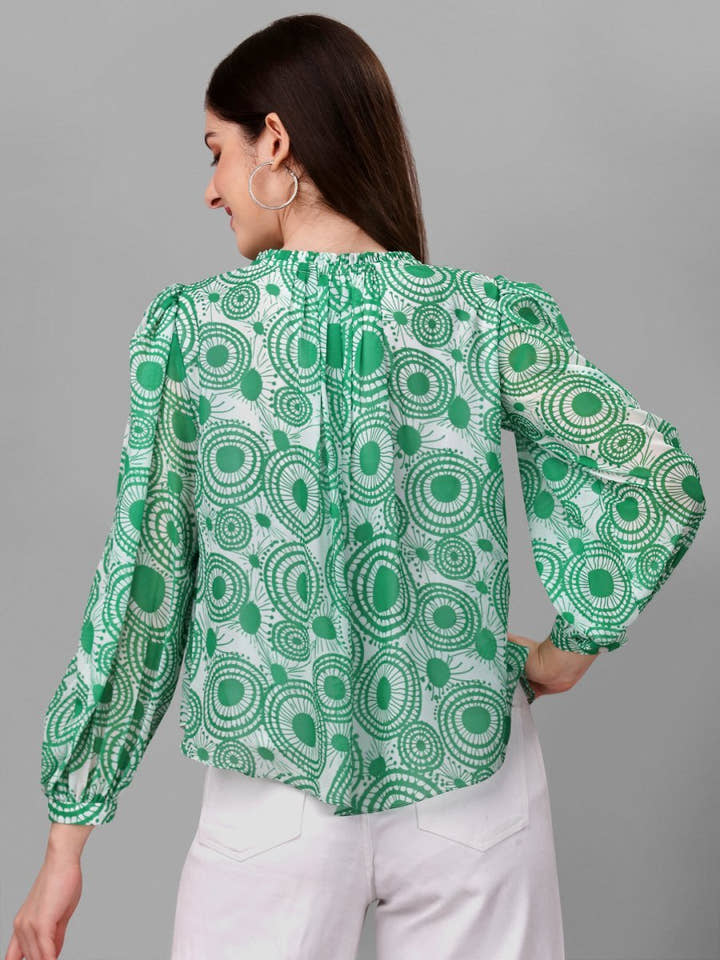 Masakali.co tops for Women western wear abstract Green Colour - Masakali.Co®
