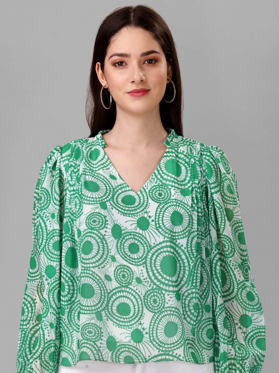 Masakali.co tops for Women western wear abstract Green Colour - Masakali.Co®