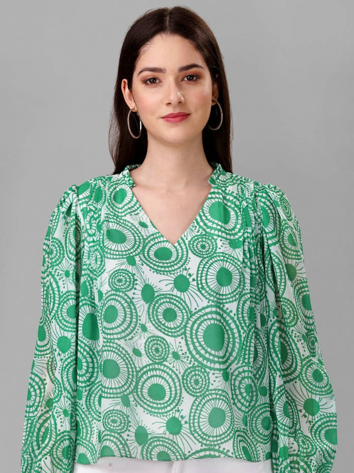 Masakali.co tops for Women western wear abstract Green Colour - Masakali.Co®