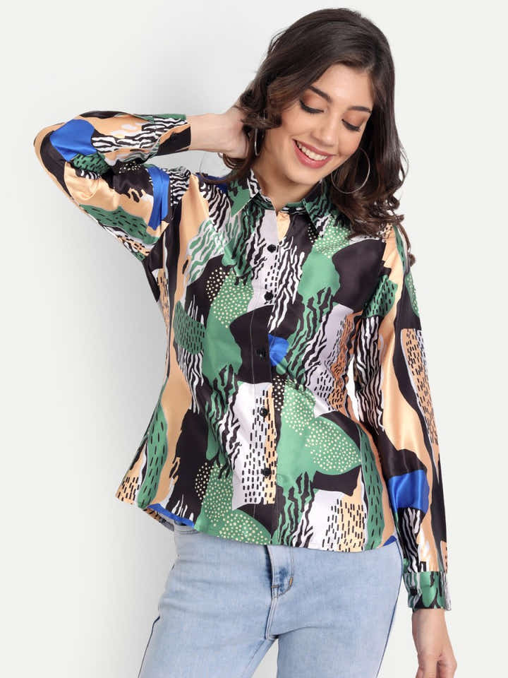 Masakali.co Tops for Women western wear abstract print - Masakali.Co®