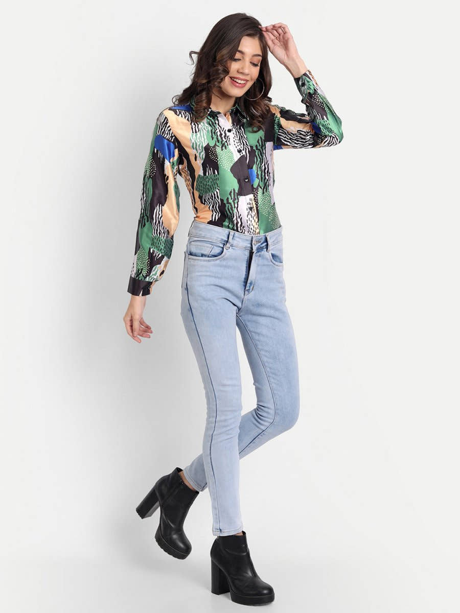 Masakali.co Tops for Women western wear abstract print - Masakali.Co®